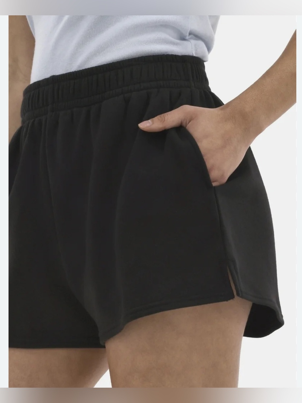 No Boundaries Black Elastic-Waist Athletic Shorts